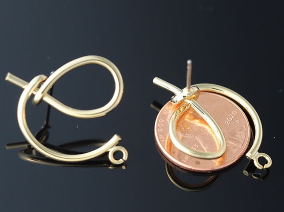 2pcs-30mmx21mm Bright Rhodium Plated Brass Simple Wire of