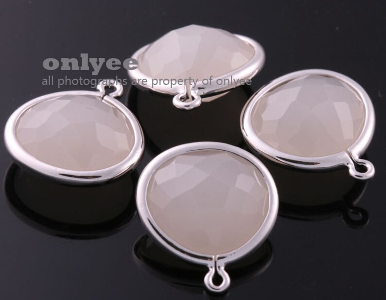 2pcs16mmx14.2mm NEW Rhodium Plated Brass Faceted Doublesided Etsy