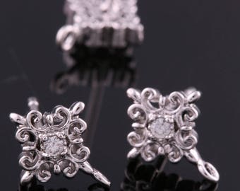 Orecchino a goccia in perla irregolare barocca in zirconia in argento