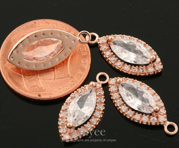 新作グッ 2pcs-17mmx8mm Bright Oval Pointed Brass Over Plated Rhodium べっ甲