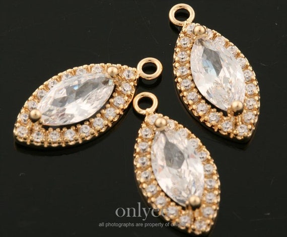 2pcs-17mmx8mm Bright Rhodium Plated Over Brass Pointed Oval