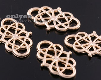 4pcs-20mmX13mm Bright Gold plated Brass Chandelier Connectors,Charms(K1066G)
