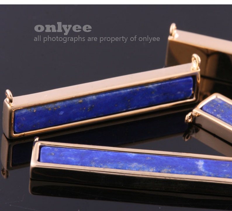 2pcs37mmx6mmbright Rhodium Plated Brass Framed Long Bar Etsy