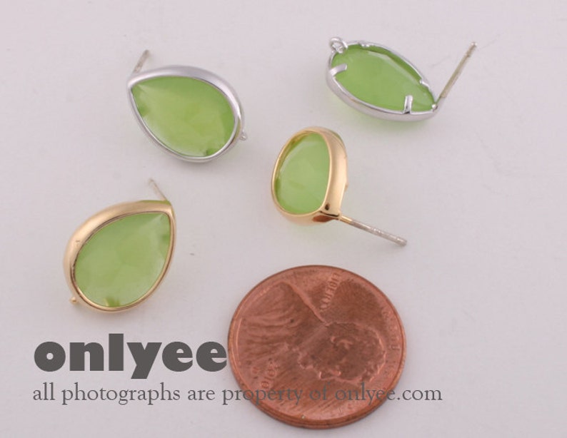 2pcs16mmX11mm Bright Rhodium plated Brass Oval Gemstone Etsy