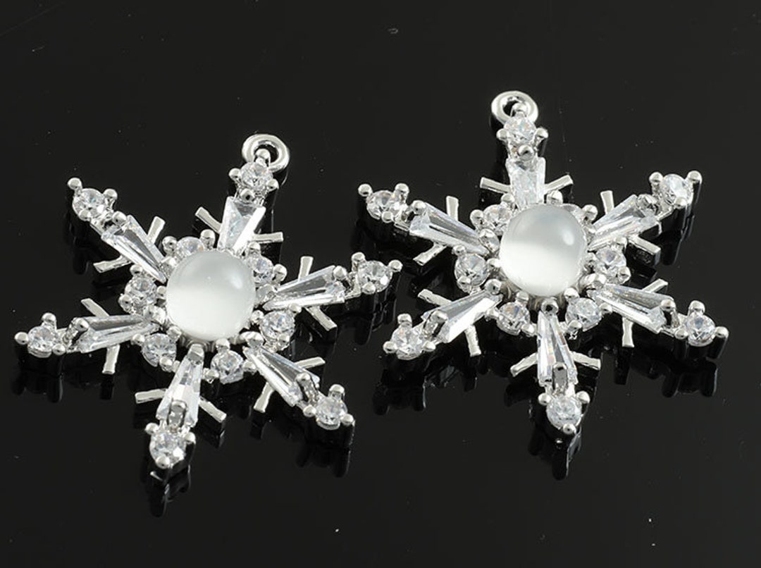 2pcs-22mmx20mm Bright Rhodium Plated Over Brass NEW Elegant