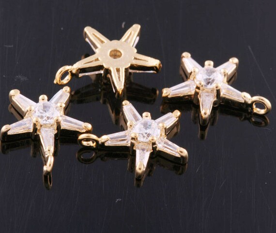 アクセサリー me0606 70000 3632012 / Cubic Star / Rhodium Plated Brass With CZ Pendant