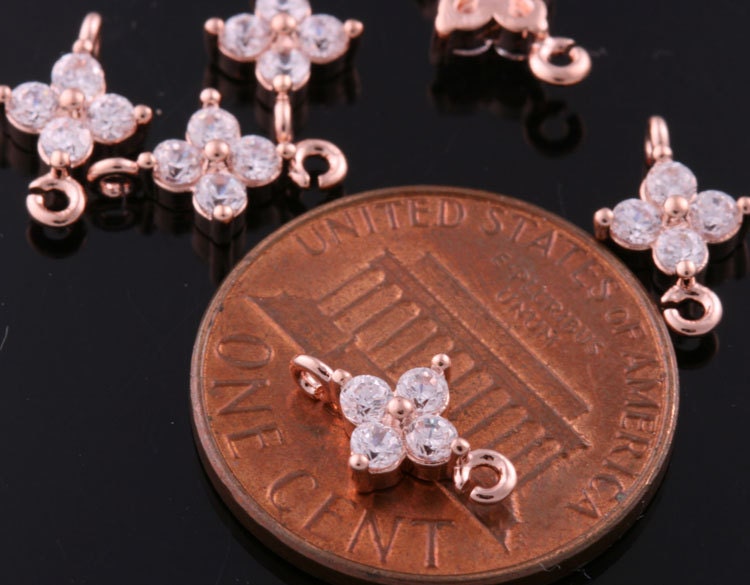 4pcs-10.5mmx6.5mmrhodium Plated Brass(clear)lux Cubic