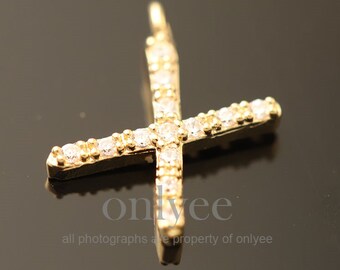 2pcs-10.5mm x 8mm Oro brillante chapado sobre latón con mini alfabeto cúbico lindo, letra, colgantes iniciales joyería (K1430-1G-X)