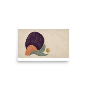 Plum Noir Organic Shapes - Abstract Landscape Print