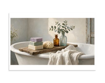 Apothecary Bath - Soap and Eucalyptus Still Life Print