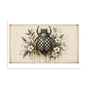 Checkerboard Scarab - Botanical Specimen Art Print