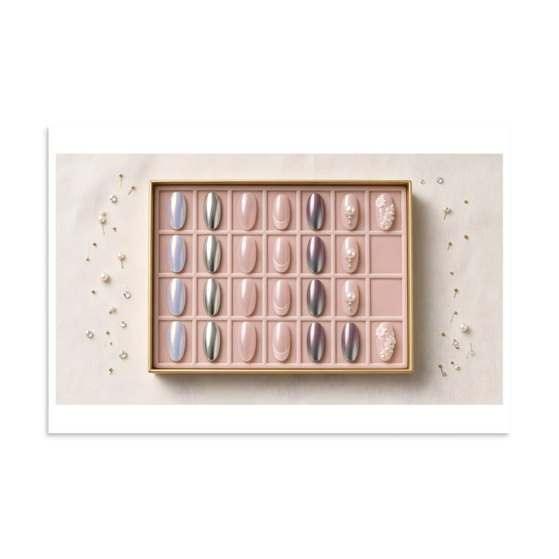 Press-On Nail Specimen Tray - Blush Salon Art Print