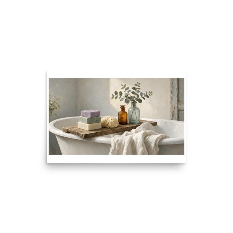 Apothecary Bath - Soap and Eucalyptus Still Life Print