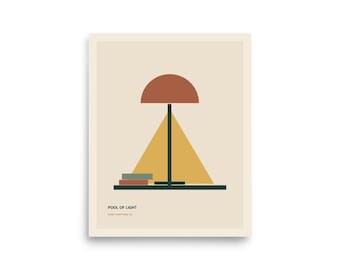 Pool of Light - Minimal Reading Lamp Art Print