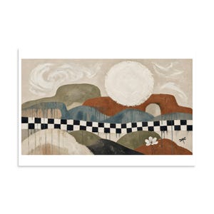 Checkerboard Mesa Full Moon - Abstract Landscape Print