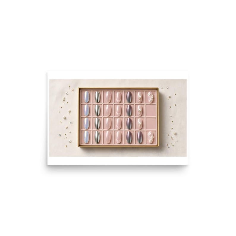 Press-On Nail Specimen Tray - Blush Salon Art Print