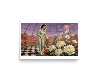 Space-Age Botanist - Retro Greenhouse Art Print