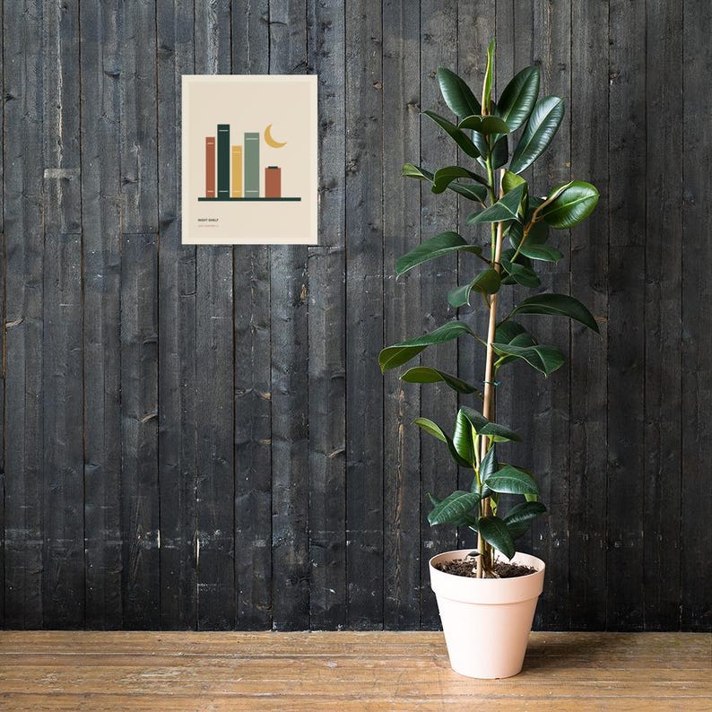 Night Shelf - Original Reading Nook Poster