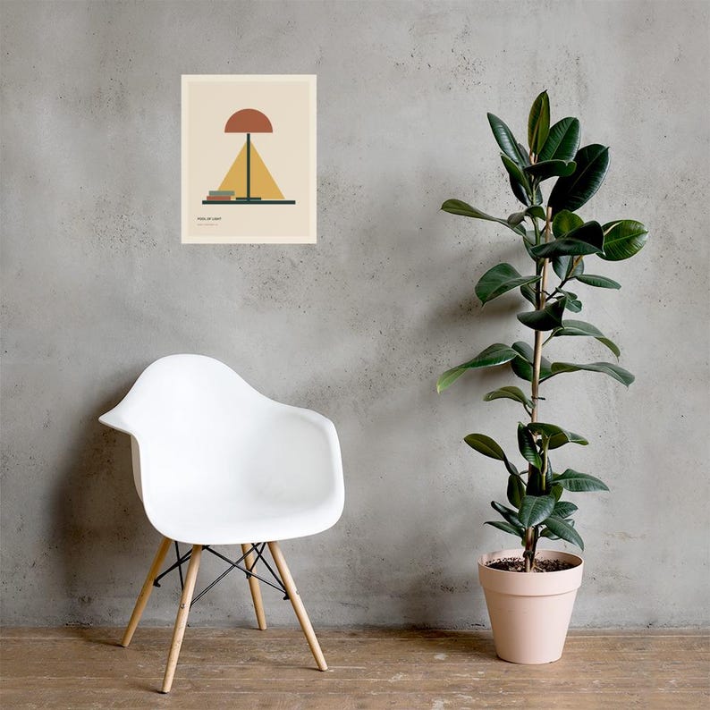 Pool of Light - Minimal Reading Lamp Art Print