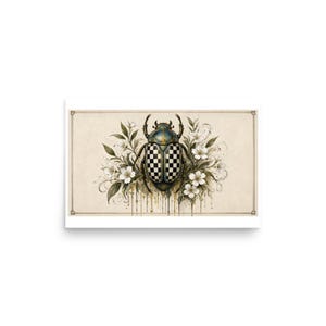 Checkerboard Scarab - Botanical Specimen Art Print