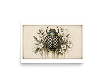 Checkerboard Scarab - Botanical Specimen Art Print
