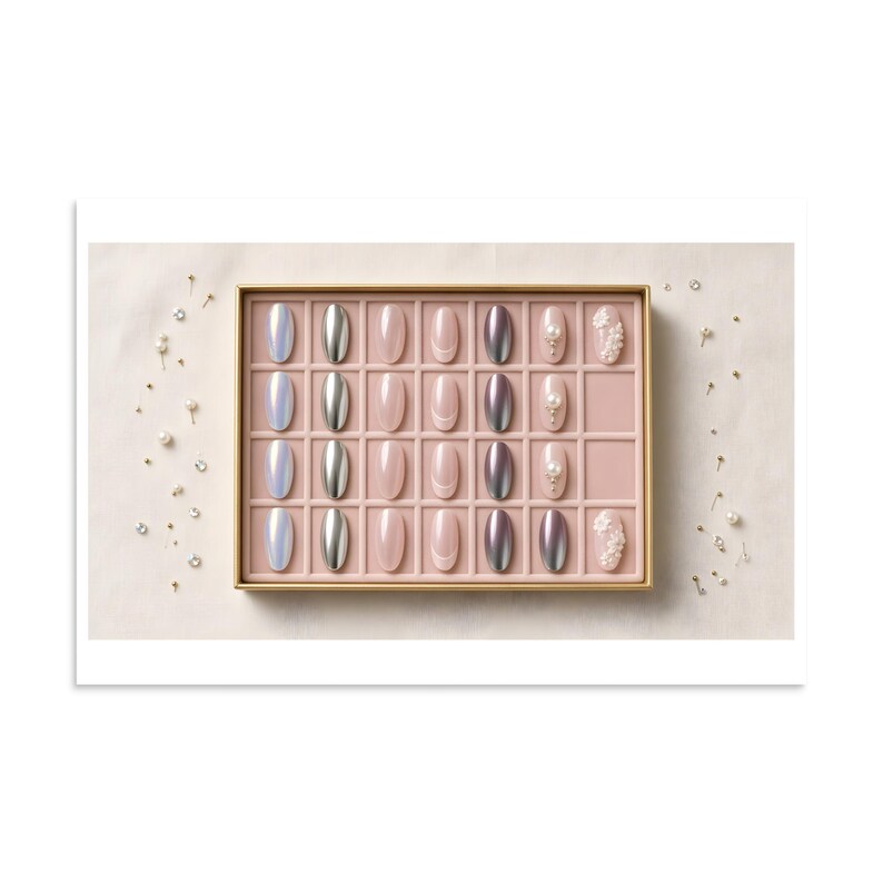 Press-On Nail Specimen Tray - Blush Salon Art Print