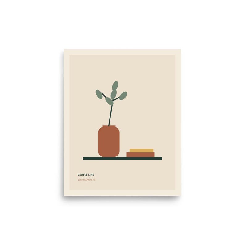 Leaf and Line - Minimal Botanical Art Print