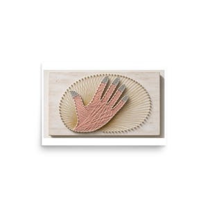 String Art Manicure - Pink and Gold Nail Salon Print
