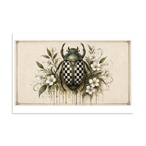 Checkerboard Scarab - Botanical Specimen Art Print