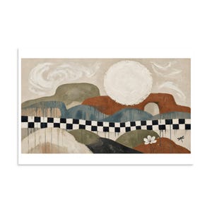 Checkerboard Mesa Full Moon - Abstract Landscape Print