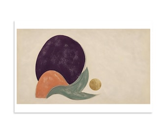 Plum Noir Organic Shapes - Abstract Landscape Print