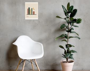Night Shelf - Original Reading Nook Poster