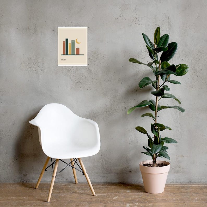 Night Shelf - Original Reading Nook Poster