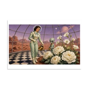 Space-Age Botanist - Retro Greenhouse Art Print