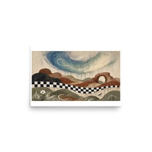 Checkerboard Mesa Aurora Arc - Abstract Landscape Print