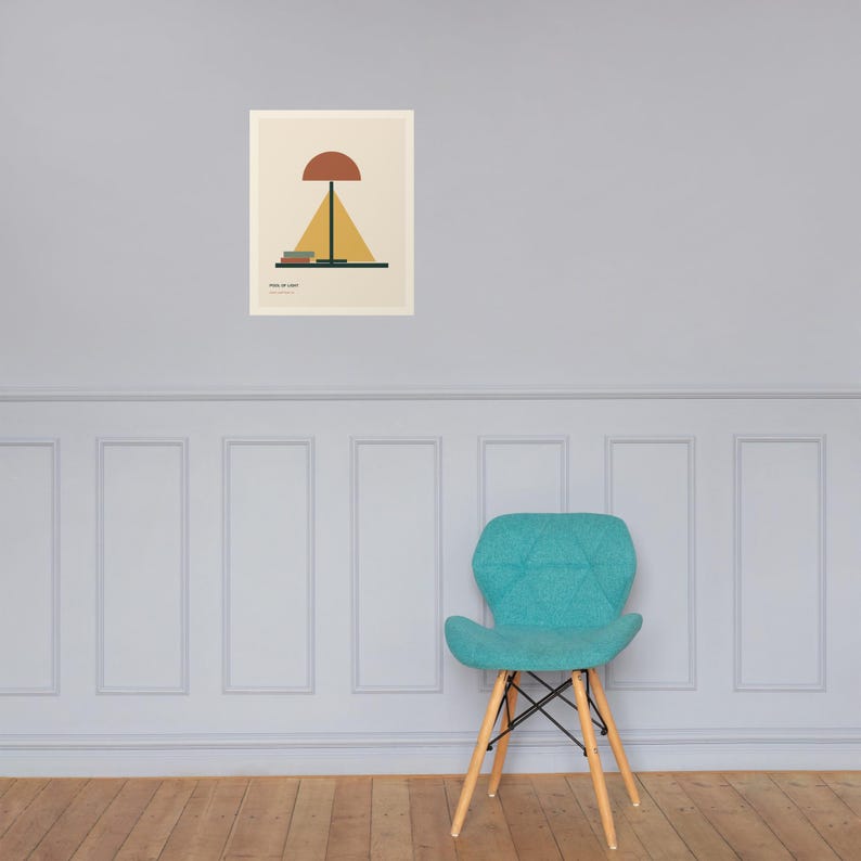 Pool of Light - Minimal Reading Lamp Art Print