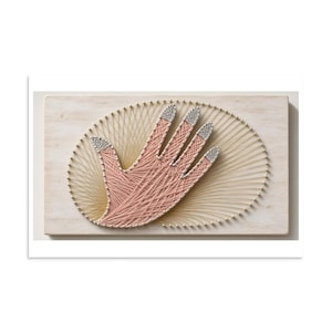 String Art Manicure - Pink and Gold Nail Salon Print