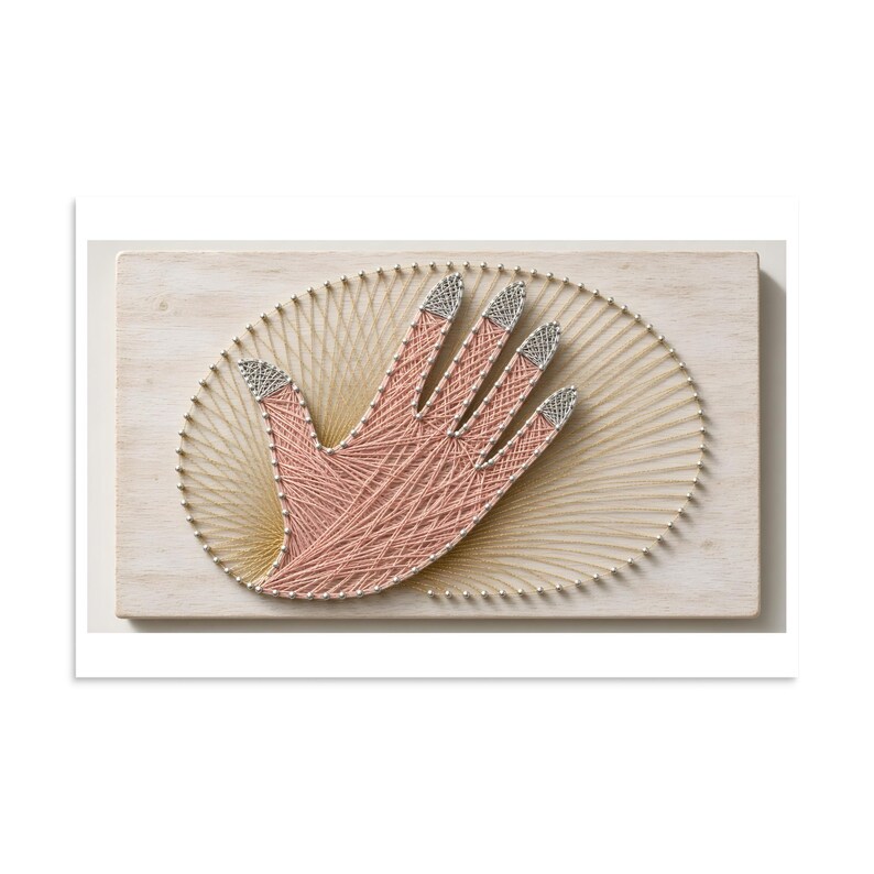 String Art Manicure - Pink and Gold Nail Salon Print