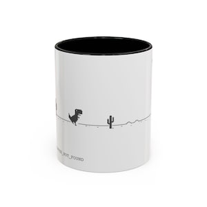 Retro Pixel Dino Coffee Mug | 8-Bit Tech Humor Cup for Gamers & Developers