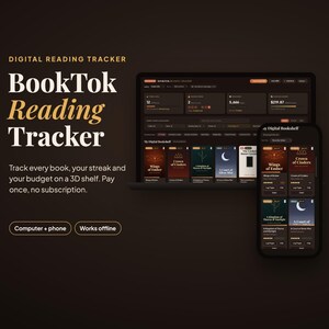 BookTok Leesvolg-app, digitale boekentracker en leesdagboek, 3D-boekenplank, leesdoelen en boekenbibliotheek