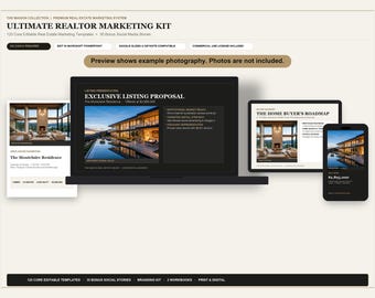 Real Estate Marketing Bundle | Realtor Marketing Templates | Real Estate Social Media Templates | Listing Presentation | Buyer Seller Guides