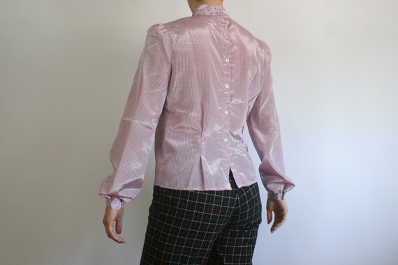 Stunning vintage 70s holographic satin rose color… - image 5