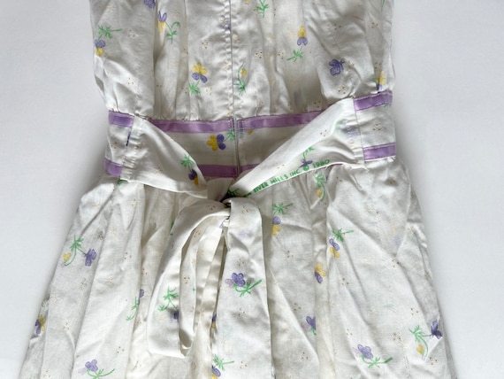 Vintage handmade 70s sheer white & lavender flora… - image 8
