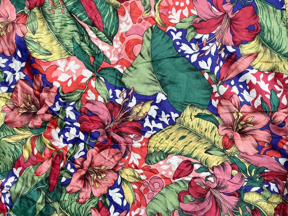 Vintage 80s colorful floral & botanical print ove… - image 8