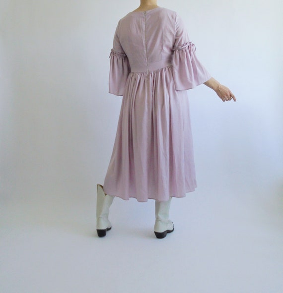 Vintage 70s handmade prairie style semi-sheer lav… - image 3