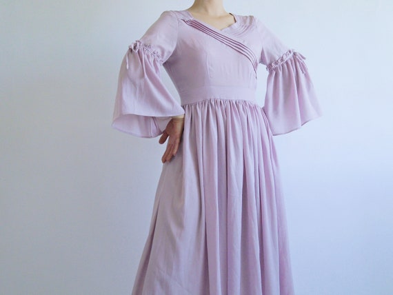 Vintage 70s handmade prairie style semi-sheer lav… - image 5