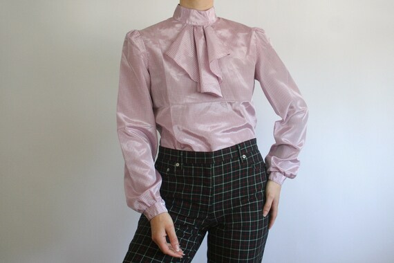 Stunning vintage 70s holographic satin rose color… - image 2