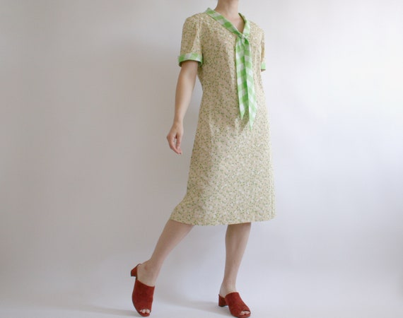 Vintage 70s handmade pullover shift dress  with d… - image 5