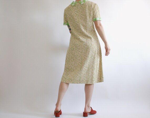 Vintage 70s handmade pullover shift dress  with d… - image 3