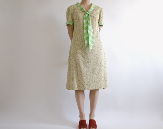 Vintage 70s handmade pullover shift dress  with d… - image 2